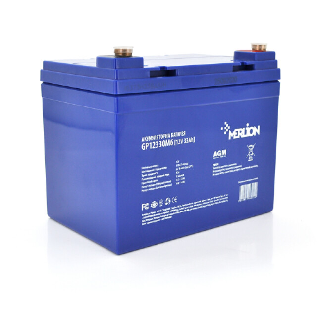 фотографія акумулятор 12в 33аг merlion agm euro mlts12330m6 12v 33ah