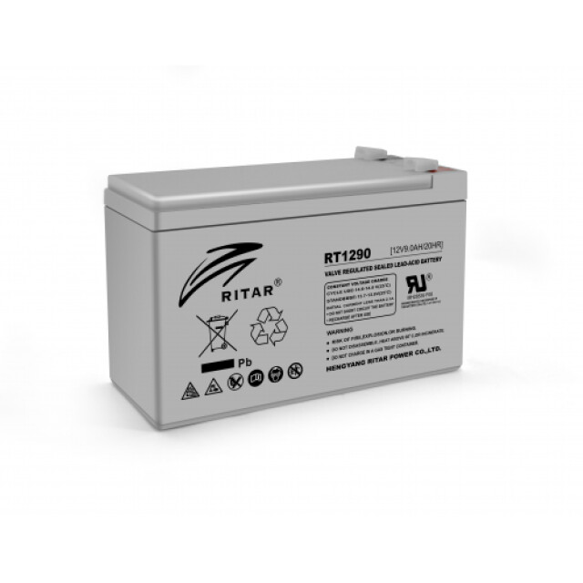 фотографія акумулятор для безперебійника ritar rt1290, gray case, 12v 9ah фотографія акумулятор для безперебійника ritar rt1290, gray case, 12v 9ah