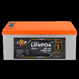 Аккумулятор LP LiFePO4 LCD 24V (25,6V) - 230 Ah (5888Wh) (BMS 80A/40A) пластик