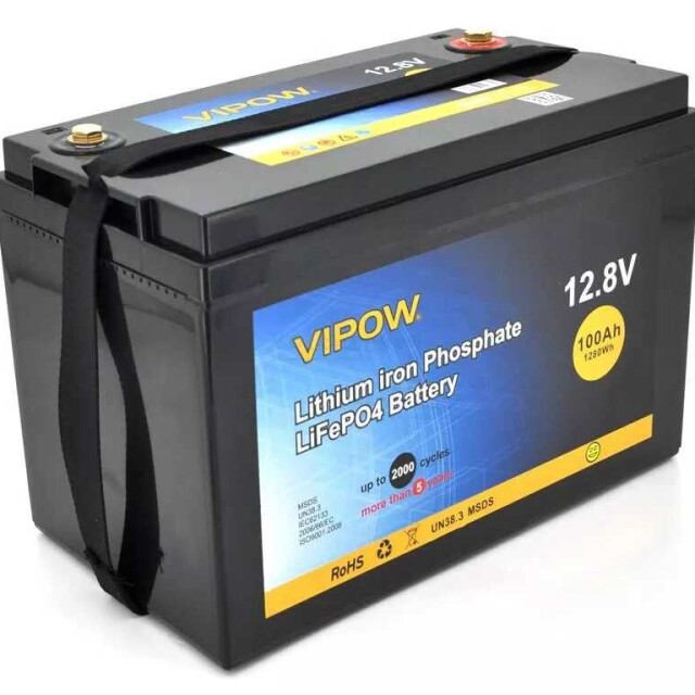 фотография аккумулятор vipow lifepo4 12,8v 100ah со встроенной вмs платой 80a фотография аккумулятор vipow lifepo4 12,8v 100ah со встроенной вмs платой 80a