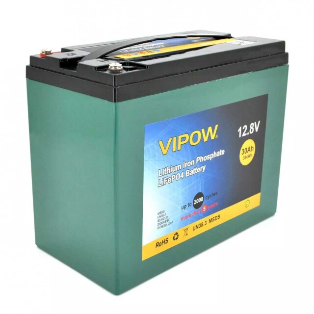 фотография аккумулятор vipow lifepo4 12,8v 30ah со встроенной вмs платой 25a фотография аккумулятор vipow lifepo4 12,8v 30ah со встроенной вмs платой 25a