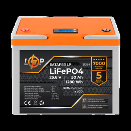 Аккумулятор LP LiFePO4 для ИБП LCD 25,6V - 50 Ah (1280Wh) (BMS 80A/40А) пластик
