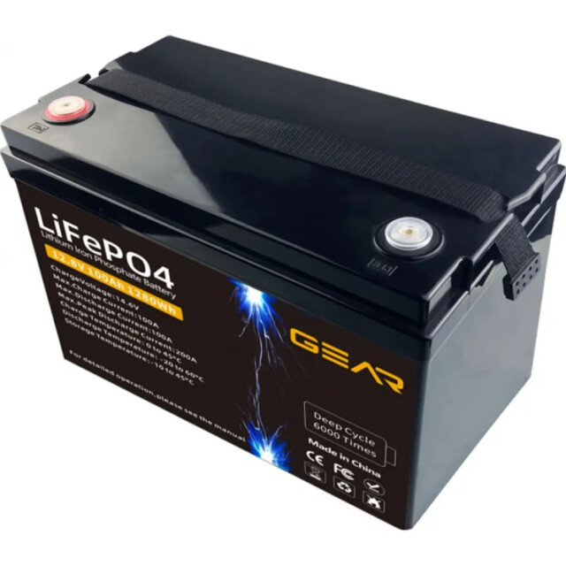 фотографія gear lifepo4 12.8v / 100 ah (1280wh) - lifepo4 акумуляторна батарея 12.8в 100агод фотографія gear lifepo4 12.8v / 100 ah (1280wh) - lifepo4 акумуляторна батарея 12.8в 100агод