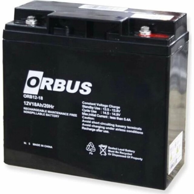 фотографія аккумулятор для бесперебойника orbus orb12-18, 12v 18ah фотографія аккумулятор для бесперебойника orbus orb12-18, 12v 18ah