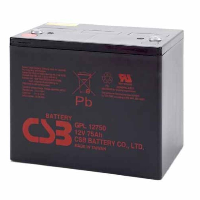 фотографія csb gpl12750 12v 75ah - акумулятор 75ah 12v