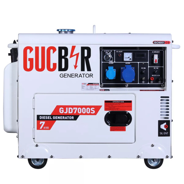 фотография gucbir gjd7000s - дизельный однофазный генератор 7 квт в кожухе