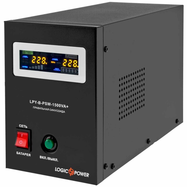 фотографія logicpower lpy-b-psw-1500va+(1050вт) 10a/15a - дбж із правильною синусоїдою