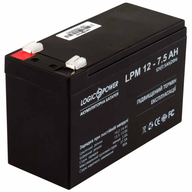 фотографія акумулятор agm logicpower lpm 12v - 7.5 ah