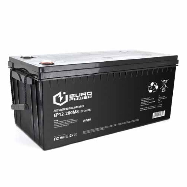 фотография europower agm ep12-200m8 - аккумулятор 200ah 12v фотография europower agm ep12-200m8 - аккумулятор 200ah 12v