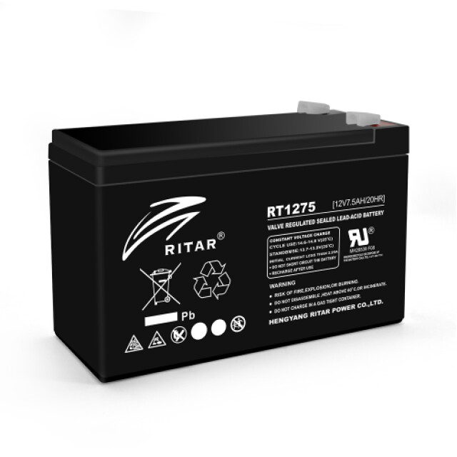 фотографія акумулятор для безперебійника ritar rt1275b, black case, 12v 7.5ah фотографія акумулятор для безперебійника ritar rt1275b, black case, 12v 7.5ah