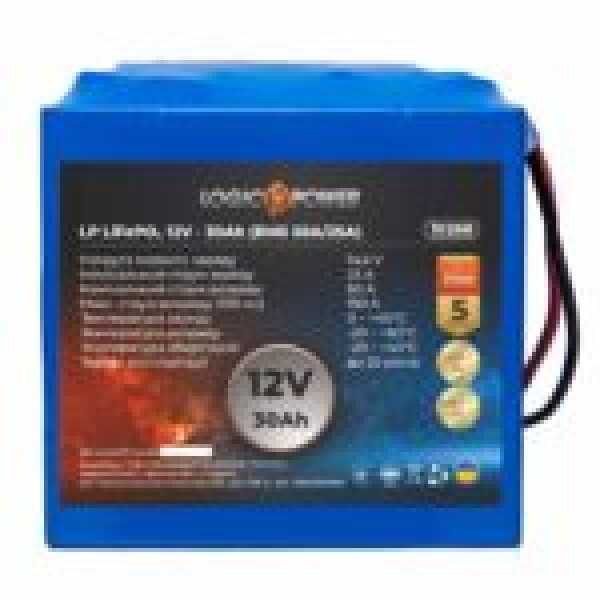 фотографія Акумулятор LiFePO4 LogicPower 12V - 30 Ah (BMS 50A/25A)