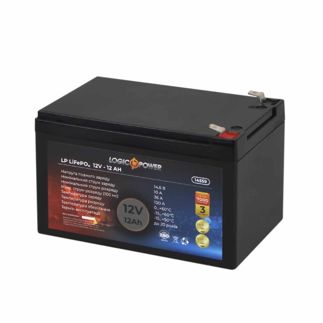 фотографія акумулятор lifepo4 logicpower 12v - 12 ah фотографія акумулятор lifepo4 logicpower 12v - 12 ah