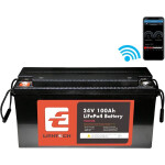 фотография lithtech te24100b + bluetooth lifepo4 25,6v 100ah, 2.56kwh - аккумуляторная батарея 2.56 квт·ч bms 50a №3