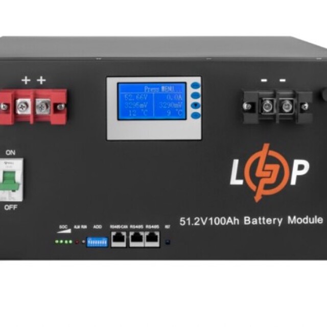 фотография акумулятор lp lifepo4 48v (51,2v) - 100 ah (5120wh) (smart bms 100a) с lcd rm фотография акумулятор lp lifepo4 48v (51,2v) - 100 ah (5120wh) (smart bms 100a) с lcd rm