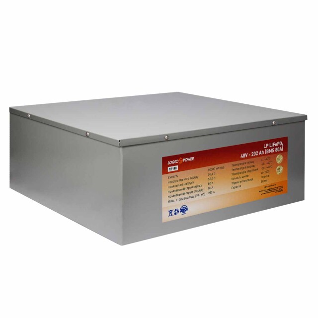 фотографія акумулятор lifepo4 logicpower 48v - 202 ah (bms 80a) металл фотографія акумулятор lifepo4 logicpower 48v - 202 ah (bms 80a) металл