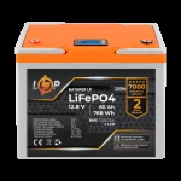 фотография Аккумулятор LP LiFePO4 для ИБП 12,8V - 60 Ah (768Wh) (BMS 50A/25А) пластик LCD