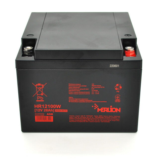 фотографія merlion hr12100w - акумулятор 28аг 12в