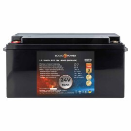 Акумулятор LiFePO4 LogicPower 24V - 60 Ah (BMS 80A) пластик