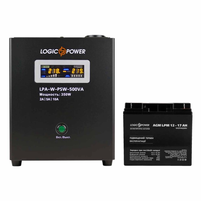 фотографія logicpower дбж a500 + agm батарея 220w - комплект резервного живлення для котла фотографія logicpower дбж a500 + agm батарея 220w - комплект резервного живлення для котла