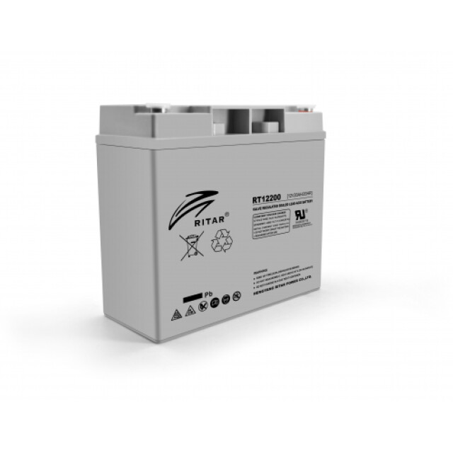 фотография аккумулятор ritar rt12200, gray case, 12v 20.0ah