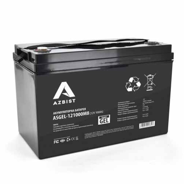 фотографія azbist super super gel asgel-121000m8 - акумулятор 100ah 12v