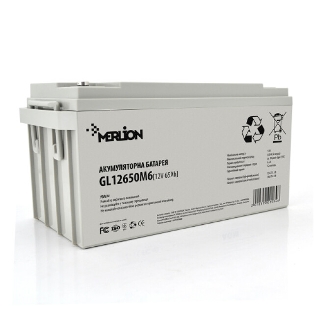 фотографія гелевий акумулятор 12в 65аг merlion gl12650m6 12v 65ah