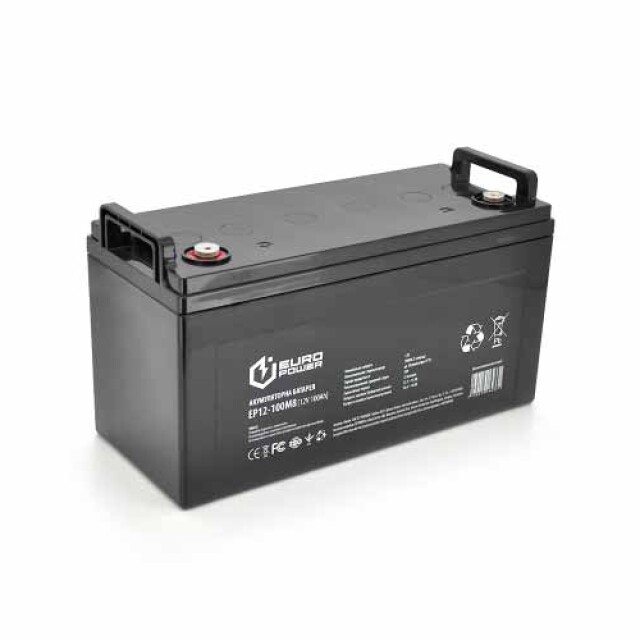 фотография europower agm ep12-100m8 - аккумулятор 100ah 12v фотография europower agm ep12-100m8 - аккумулятор 100ah 12v