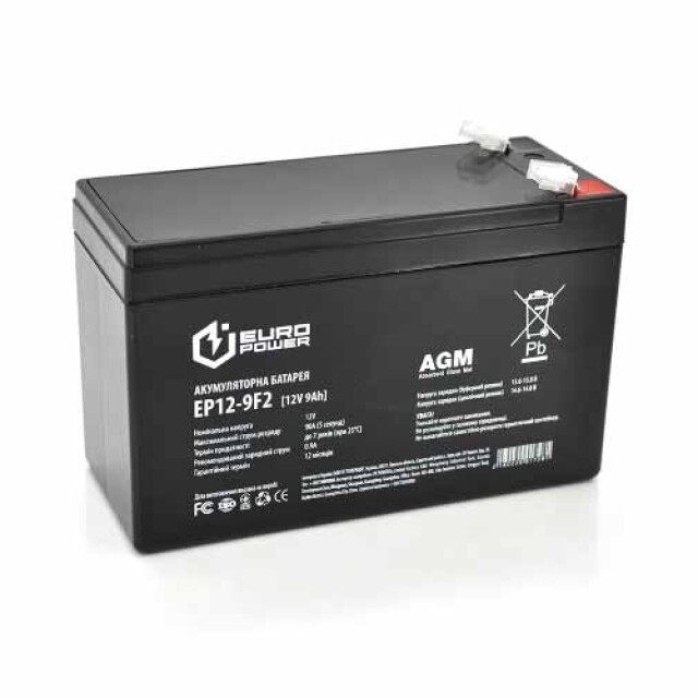 фотографія europower agm ep12-9f2 - акумулятор 9ah 12v фотографія europower agm ep12-9f2 - акумулятор 9ah 12v