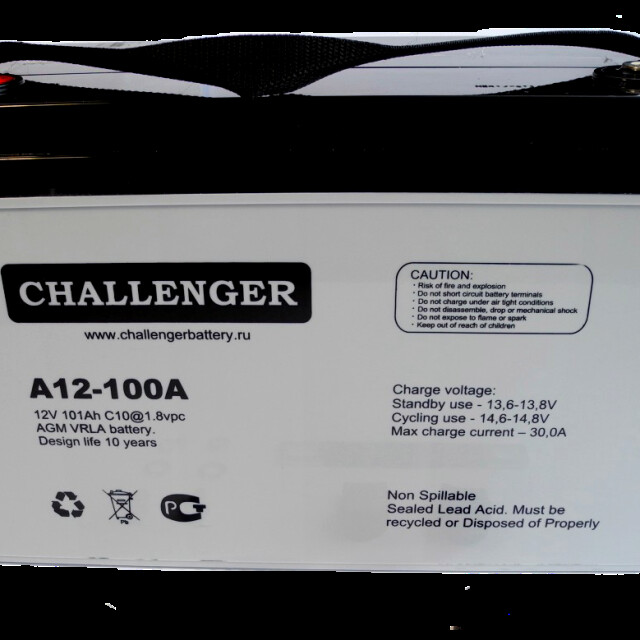 фотографія challenger a12-100 - акумулятор 100аг 12в фотографія challenger a12-100 - акумулятор 100аг 12в