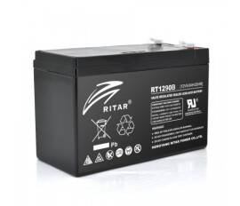 Акумулятор для безперебійника RITAR RT1290B, Black Case, 12V 9Ah