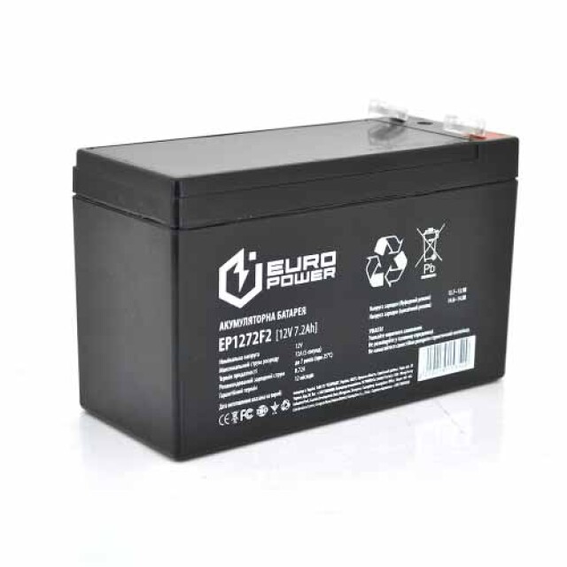 фотография europower agm ep12-7.2f2 - аккумулятор 7.2ah 12v фотография europower agm ep12-7.2f2 - аккумулятор 7.2ah 12v