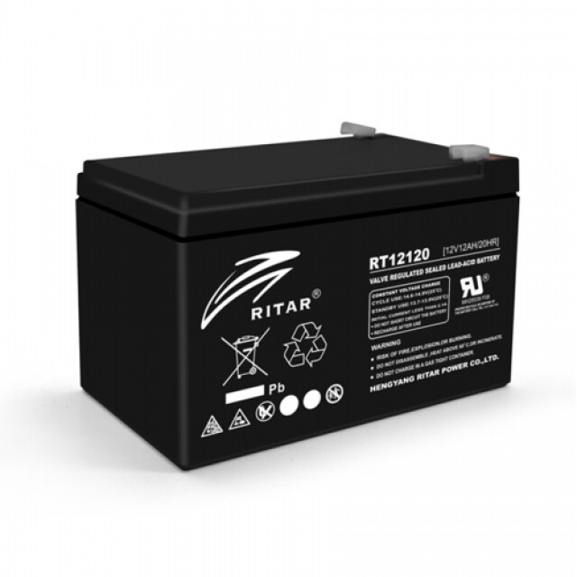 фотография аккумулятор для бесперебойника ritar rt12120b, black case, 12v 12ah