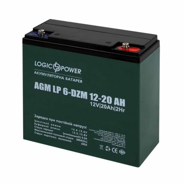 фотография аккумулятор тяговый logicpower lp 6-dzm-20 ah