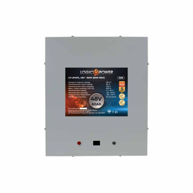 фотографія акумулятор lifepo4 logicpower 48v - 60 ah (bms 100a) метал фотографія акумулятор lifepo4 logicpower 48v - 60 ah (bms 100a) метал