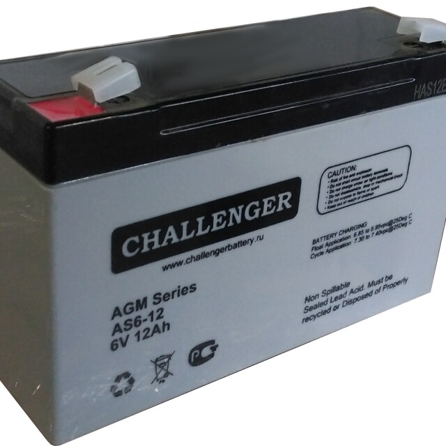 фотография challenger as6-12 - аккумулятор 12ач 6в