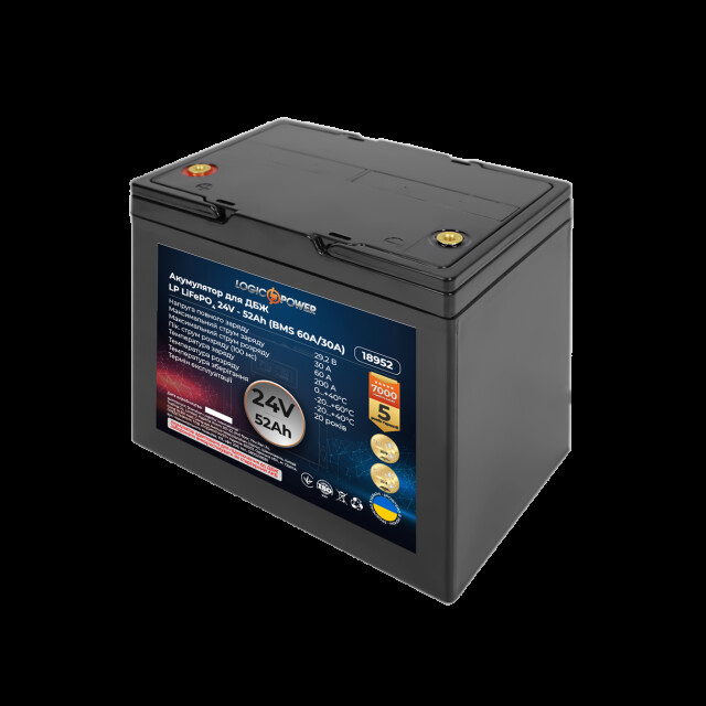фотографія акумулятор lifepo4 logicpower 24v - 60 ah (bms 60a) пластик фотографія акумулятор lifepo4 logicpower 24v - 60 ah (bms 60a) пластик