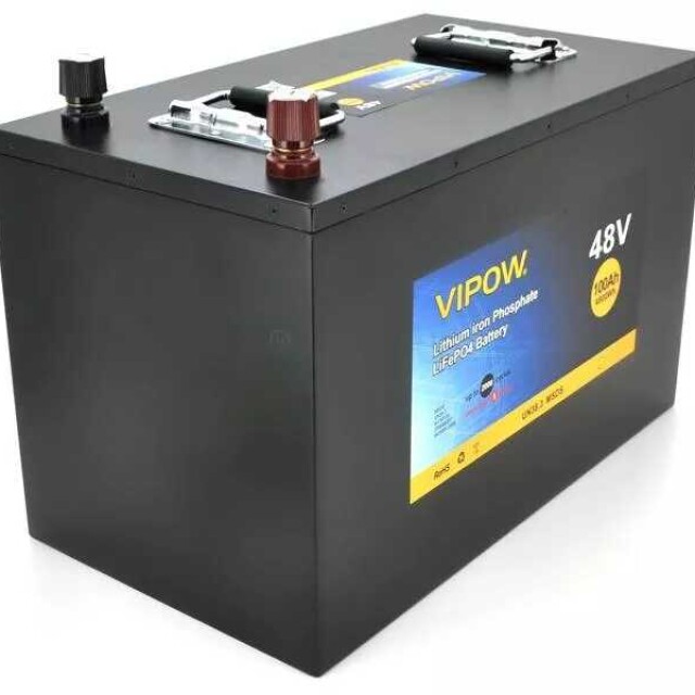 фотография аккумулятор vipow lifepo4 51,2v 100ah со встроенной вмs платой 80a