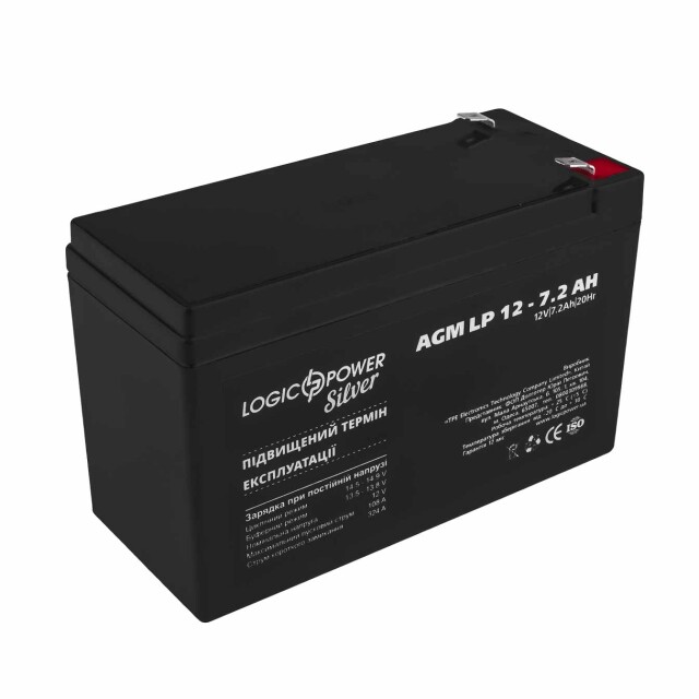 фотографія акумулятор agm logicpower lp 12v - 7.2 ah silver фотографія акумулятор agm logicpower lp 12v - 7.2 ah silver