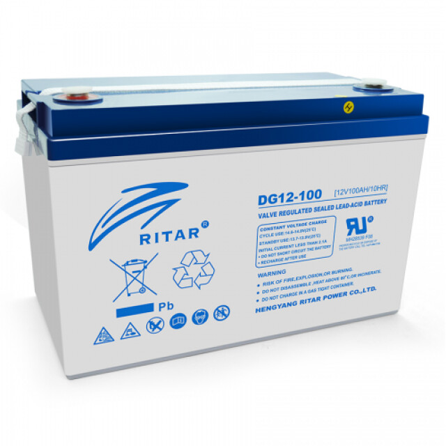 фотография аккумулятор ritar gel dg12-100, gray case, 12v 100ah